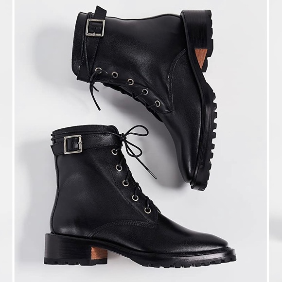 NWOT Rachel Comey Dame Leather Combat Boots with Strap - Picture 2 of 13